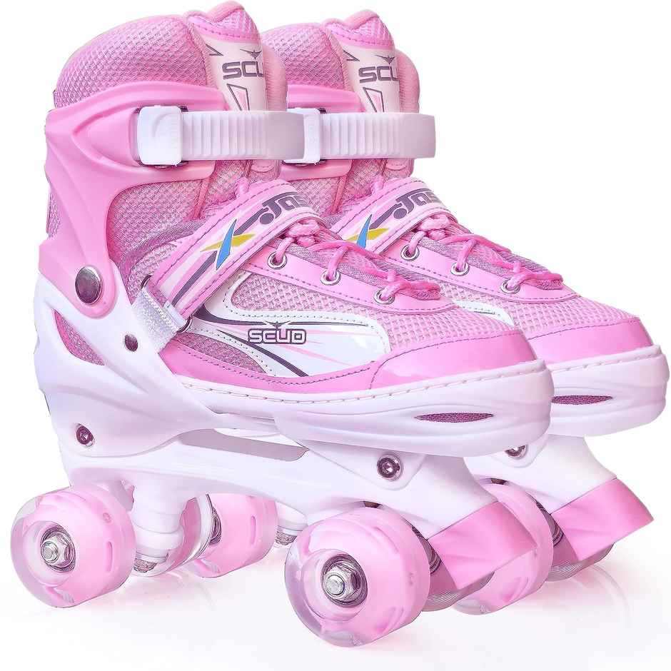 Jaspo Scud Adjustable Quad Roller Skates With Led Wheels