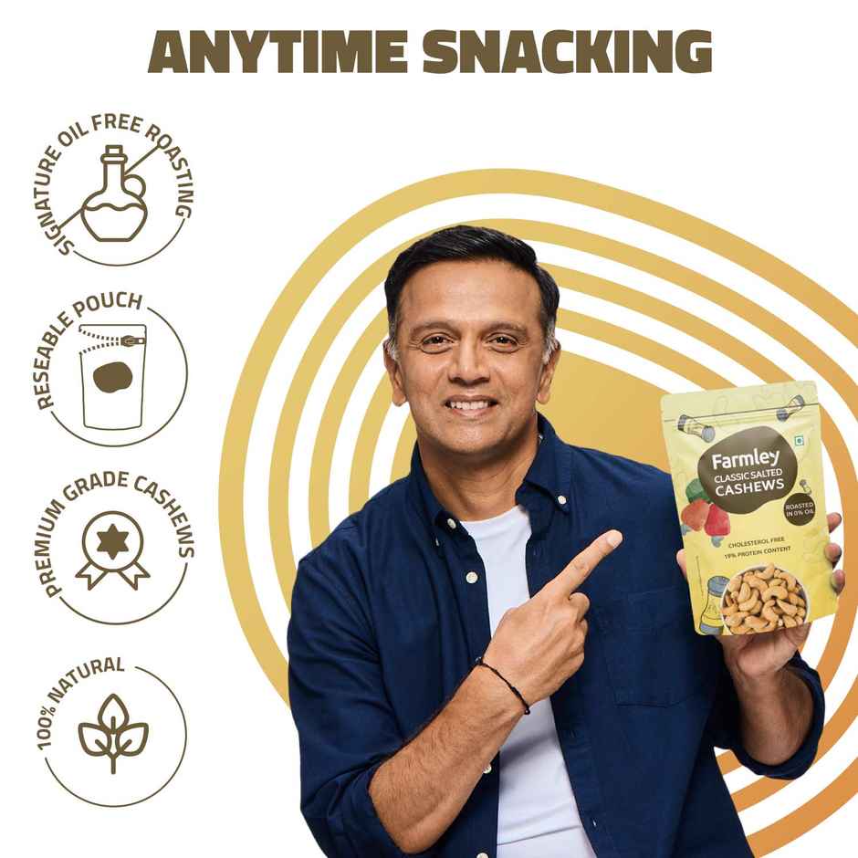 Farmley Classic Salted Roasted Cashews-Kaju | Rich In Protein Crunchy And Delicious