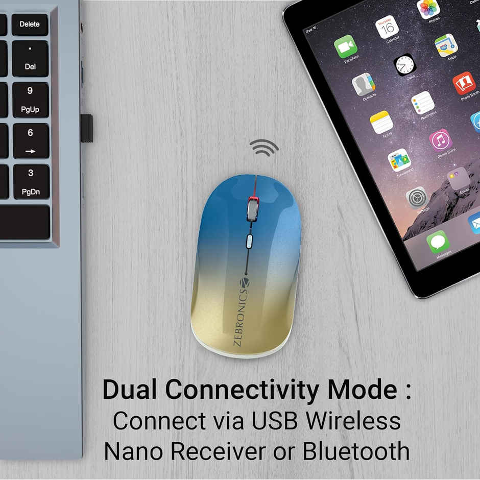 Zebronics Poise Rechargeable Wireless Mouse | Gradient Blue