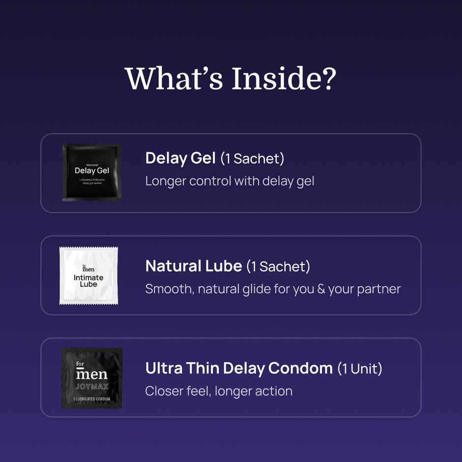 ForMen One Time Pack | Delay Gel, Lube & Condom