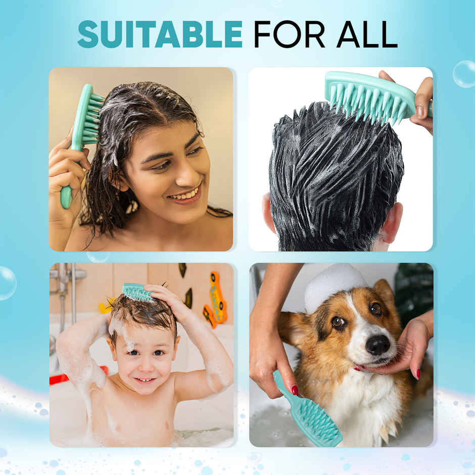 VEGA Hair Scalp Massager Shampoo Brush With Soft Silicone Bristles | (Ssb-03)