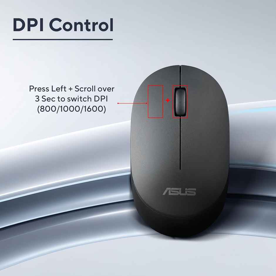 Asus Mw103 Ergonomic,1600 Dpi,3Y Warranty,2.4Ghz Wireless Optical Mouse(Black)