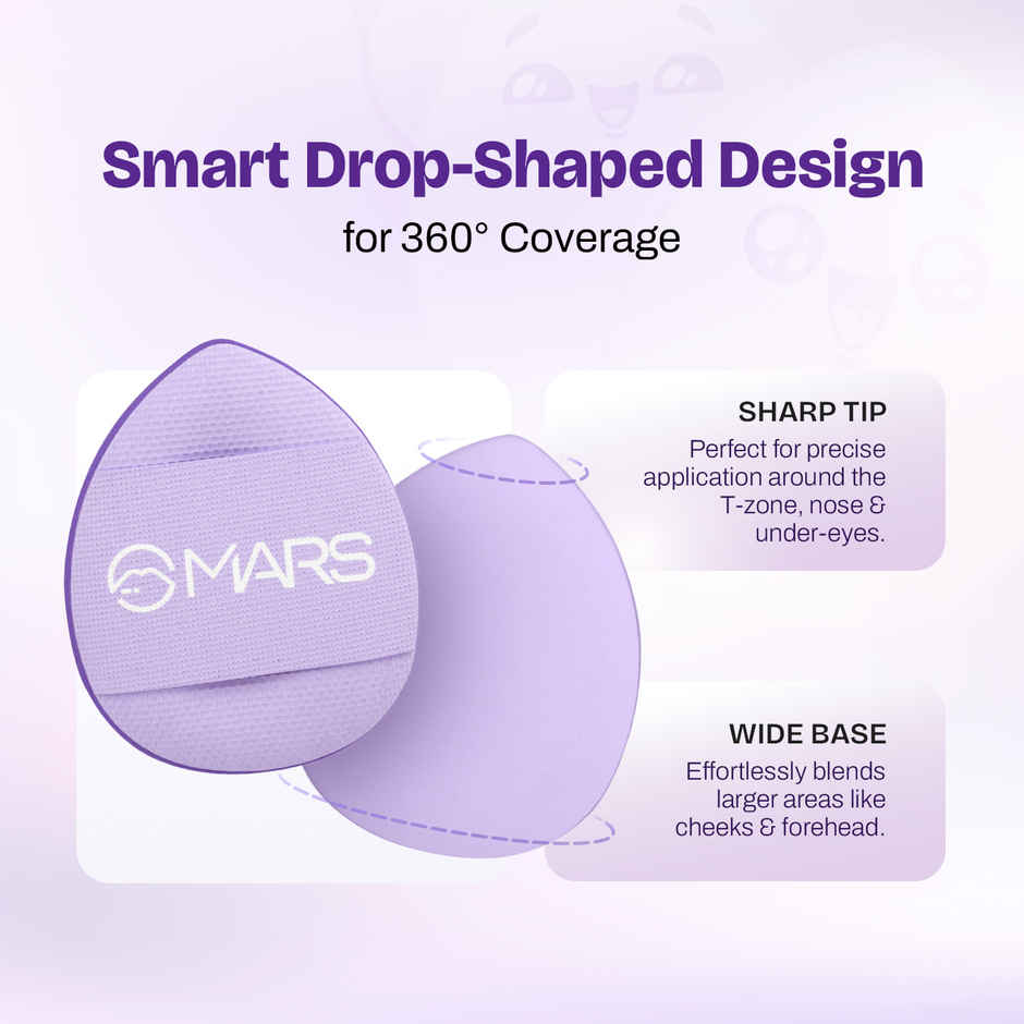 MARS Finger Fits Mini Makeup Puffs for Multipurpose Makeup