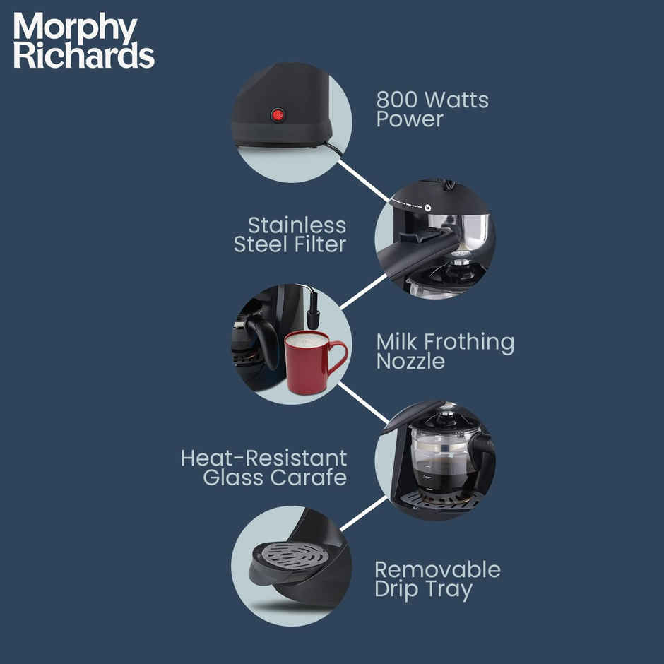 Morphy Richards Europa 800 W Espresso & Cappuccino Coffee Maker