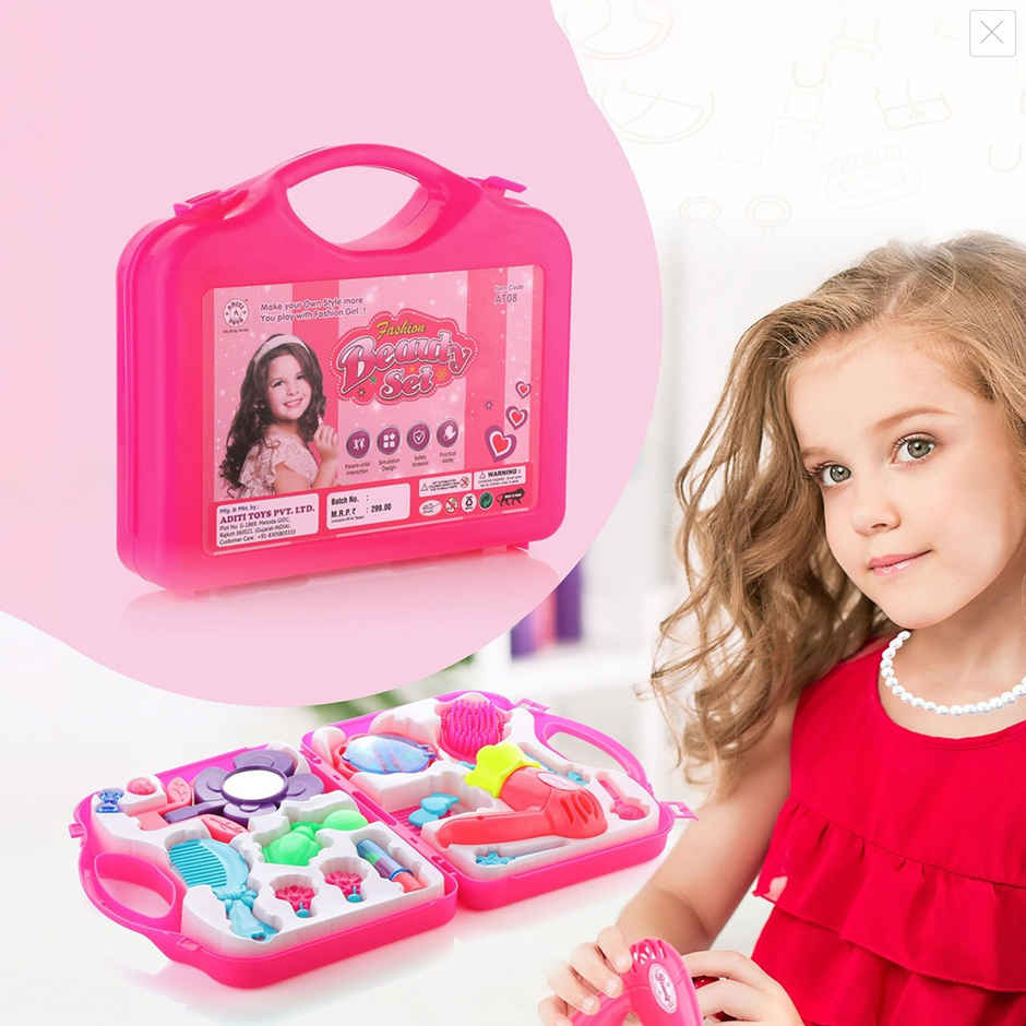 Aditi Toys Beauty Playset with Pretend Play Beauty set with Foldable Suitcase for Kids - Age 3+