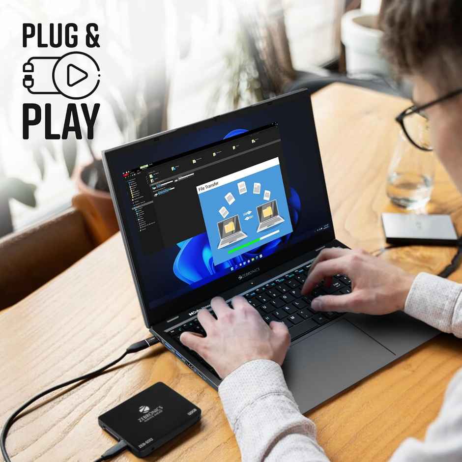 Zebronics ATC1 USB Type A to Type C Converter, USB 3.0, High-Speed Data Transfer, Backward Compatibility, Plug and Play, for Laptops | Smartphones | Compatible Devices - Black