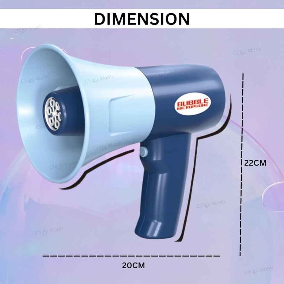 Chigy Wooh Bubble Maker Machine for Kids with Microphone & Hanging Rope | Megaphone Style