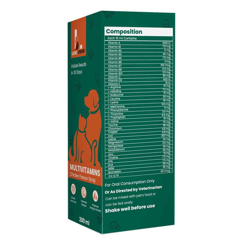LICKICIOUS Multivitamin Cat & Dog Supplement Syrup