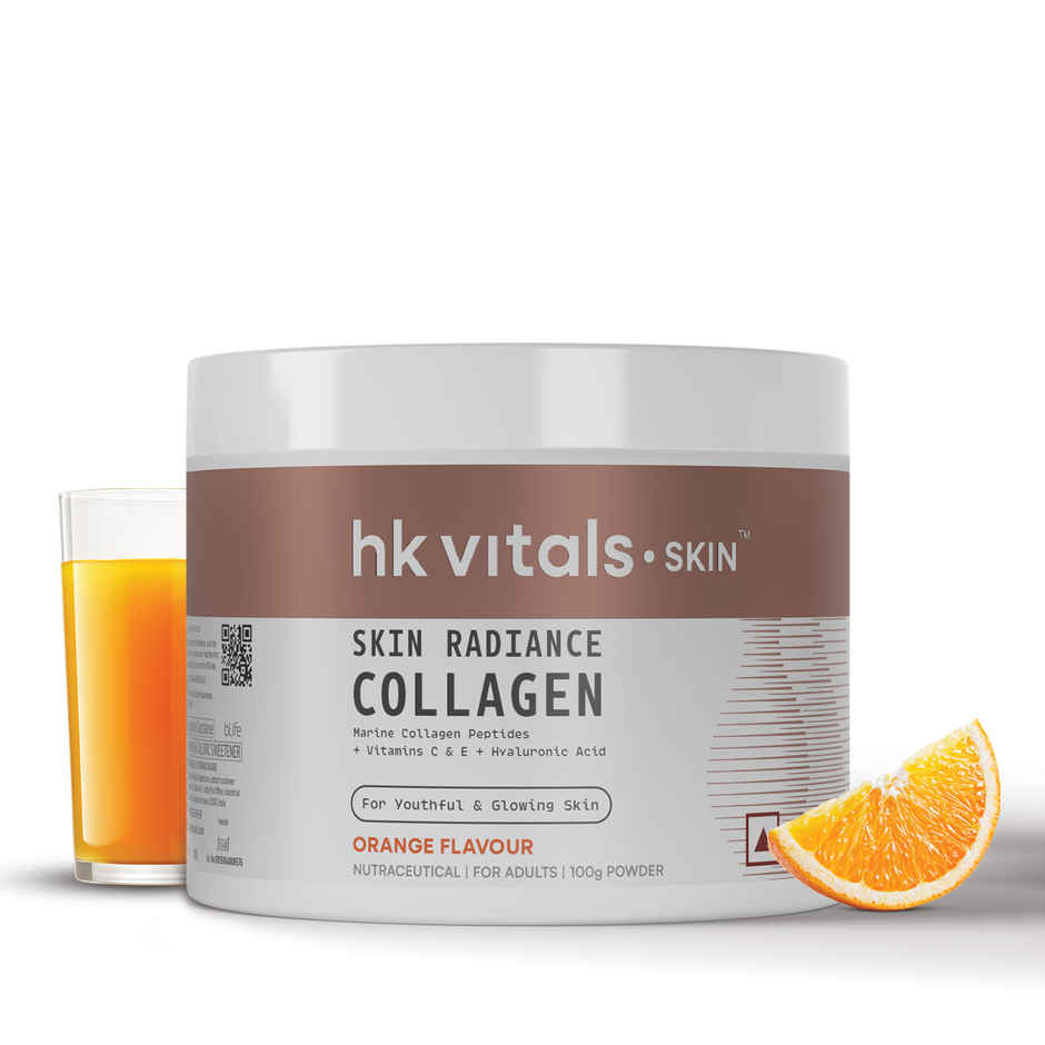 hk vitals Skin Radiance Collagen Supplement with Biotin (Orange, 100g)