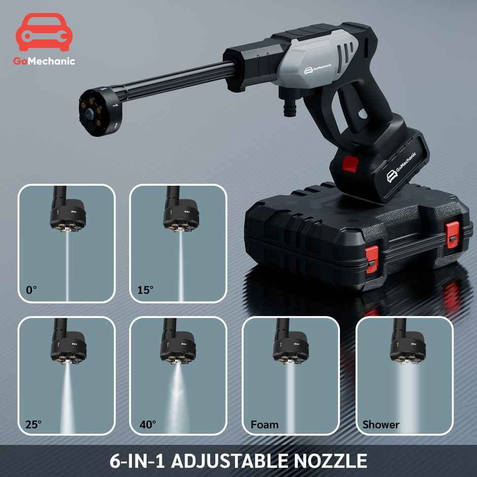 GoMechanic Cordless Pressure Washer | High Pressure Car Washer | 48V Battery | 80 Bar