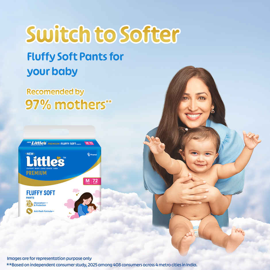Littles Expert Baby Care Comfy Baby Diapers | Pant Style | M | 72 pcs