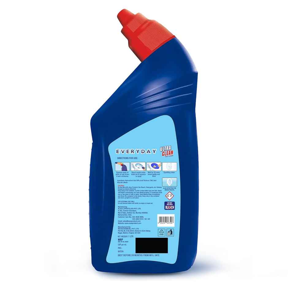Ezee Everyday Ultra Clean Toilet Cleaner - Instant Freshness (1L) & Ezee Everyday Ultra Clean Bathroom Floor Cleaner - Removes Bathroom Stains (1L) Combo