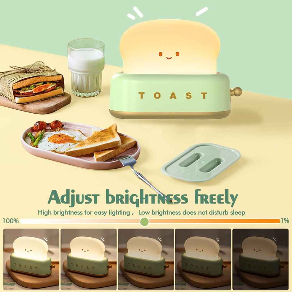 Hashwow Toaster Night Light Lamp Rechargeable |Small Lamps for Kids Bedside Decor