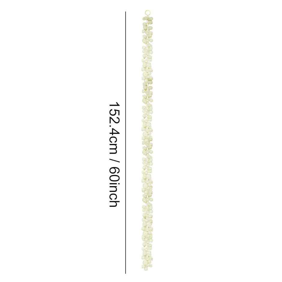 Tied Ribbons Set of 6 Artificial Mogra Jasmine Flower Garlands (152.4 Cm)