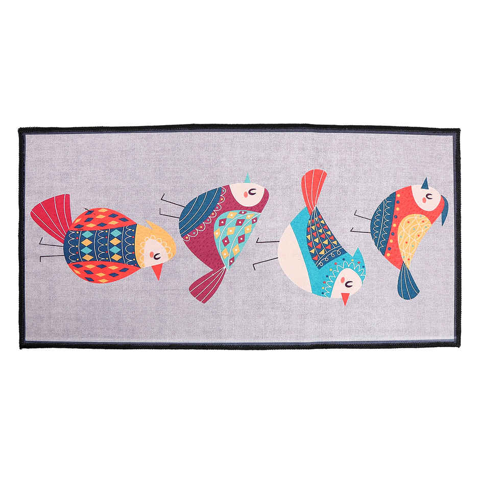 Status Ice Velvet Floor Runner | Birds | 2 ft x 4 ft