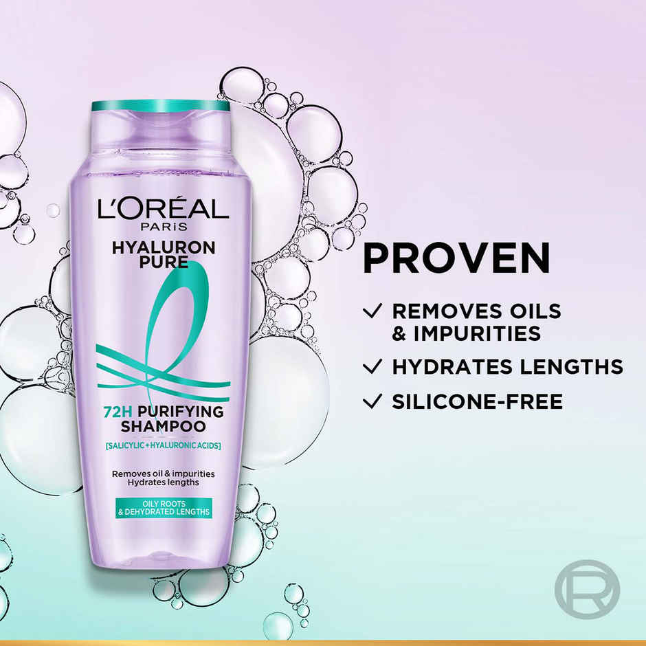 L'Oreal Paris Hyaluron Pure 72H Purifying Shampoo For Fresh Scalp & Hydrated Hair