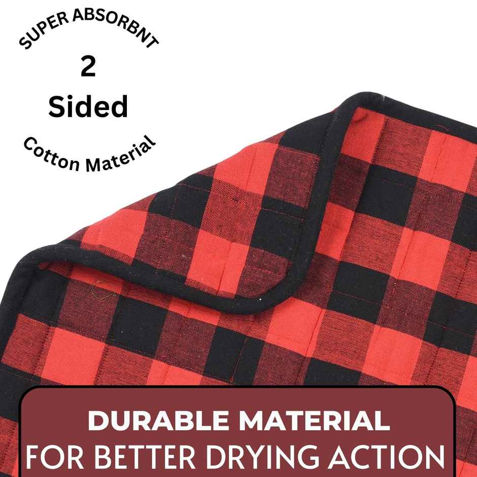 Lushomes Dish Drying Mat - Black Checks | 18 x 24 inch