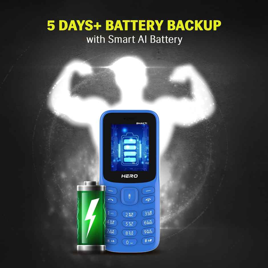 Lava Hero Shakti 2025 Dual Sim Keypad Mobile Phone with Vibration Alert |1.8" Display | Pepsi Blue