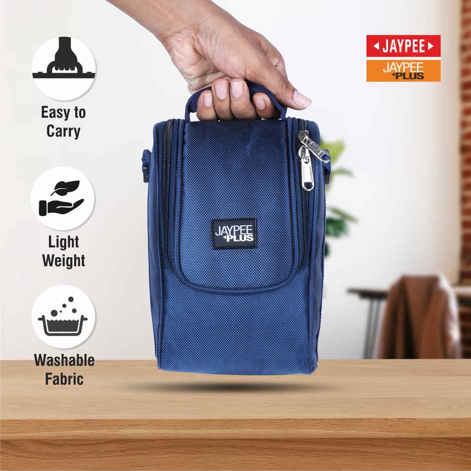 Jaypee Plus Homely Lunch Box | 3 Microwave Safe Air Tight Containers | Blue | 230ml, 390ml and 570ml
