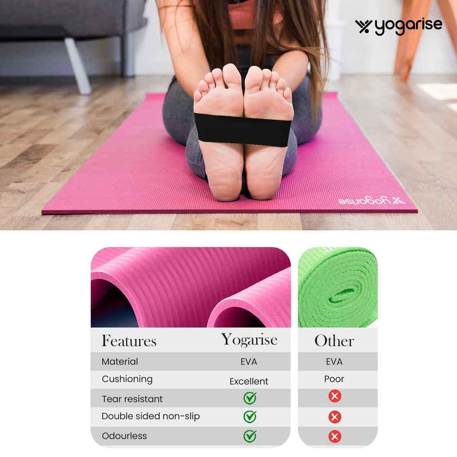 Yogarise 13mm NBR Yogamat with Bag, Pink