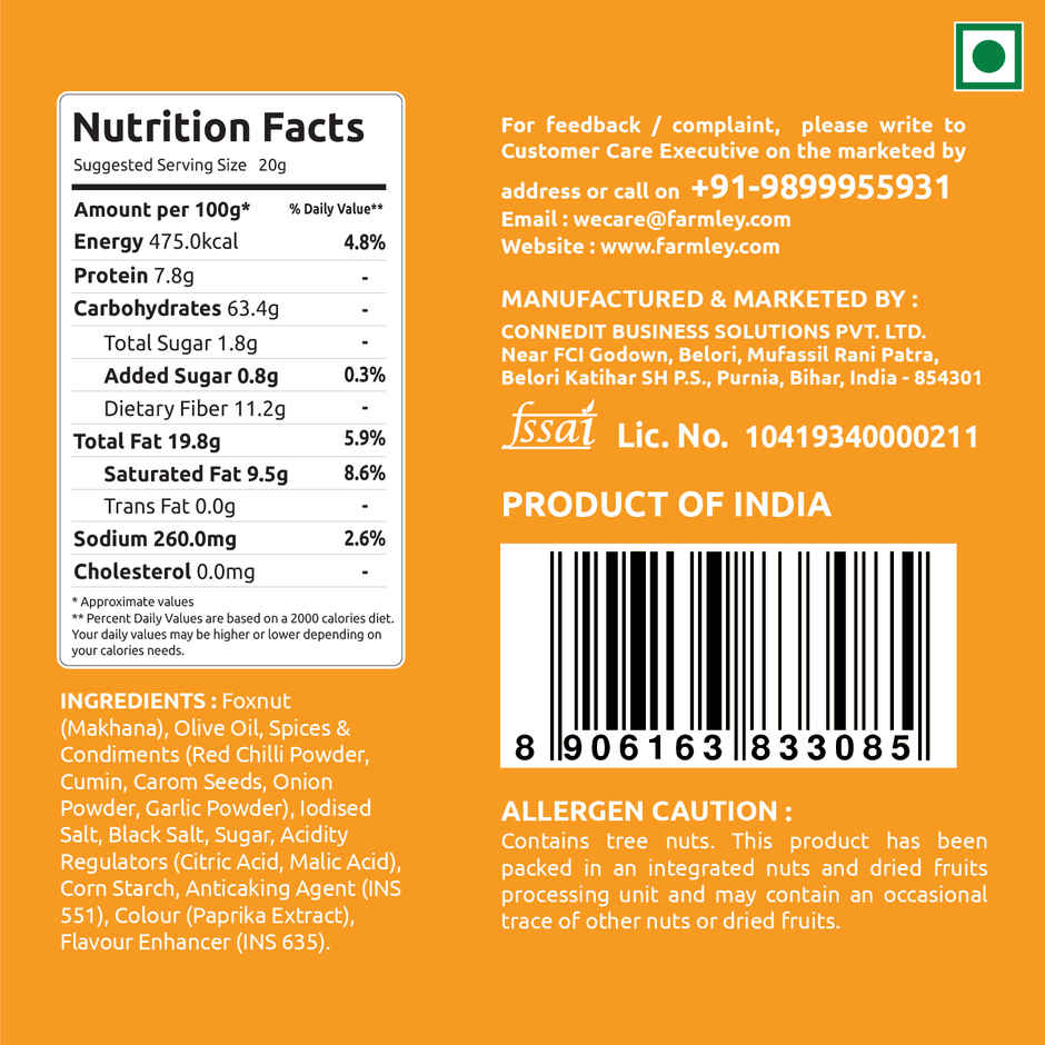 Farmley Peri Peri  Makhana Roasted In Olive Oil Healthy Snacks