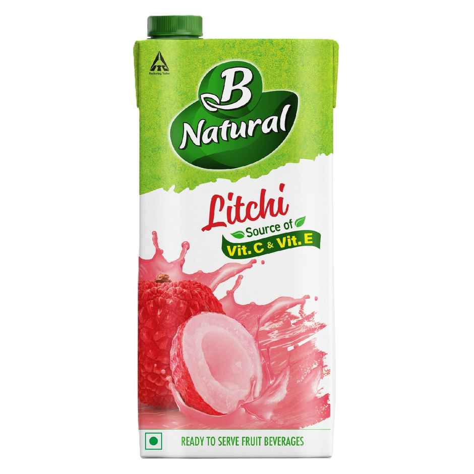B Natural Litchi Juice, Vitamin C & E
