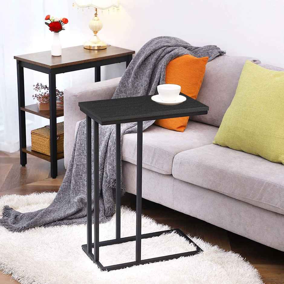 Arlavya Engineered Wood End Table, Ht-24", Width-19", Depth-12", Slides under couch - Black