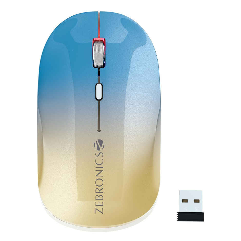 Zebronics Poise Rechargeable Wireless Mouse | Gradient Blue