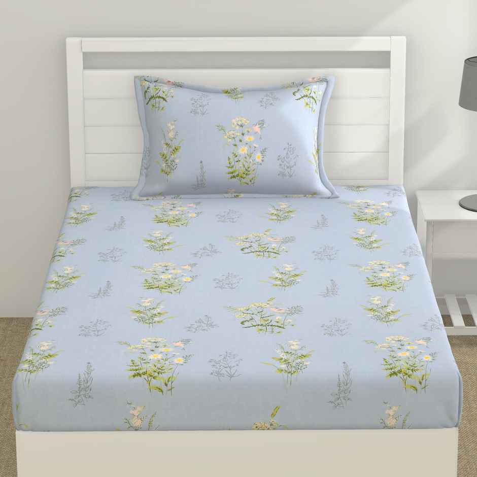 Haus & Kinder Blue Bird Single Bedsheet - 100% Cotton (145x225cm)