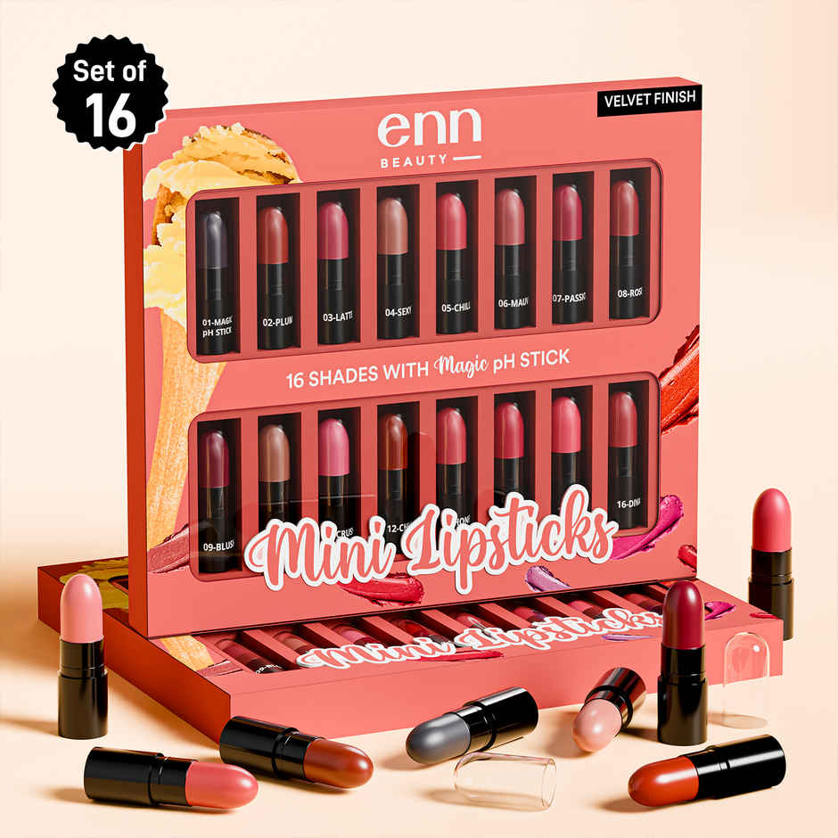 ENN Beauty Mini Lipstick Kit | pH Color Changing Lipstick | Set of 16