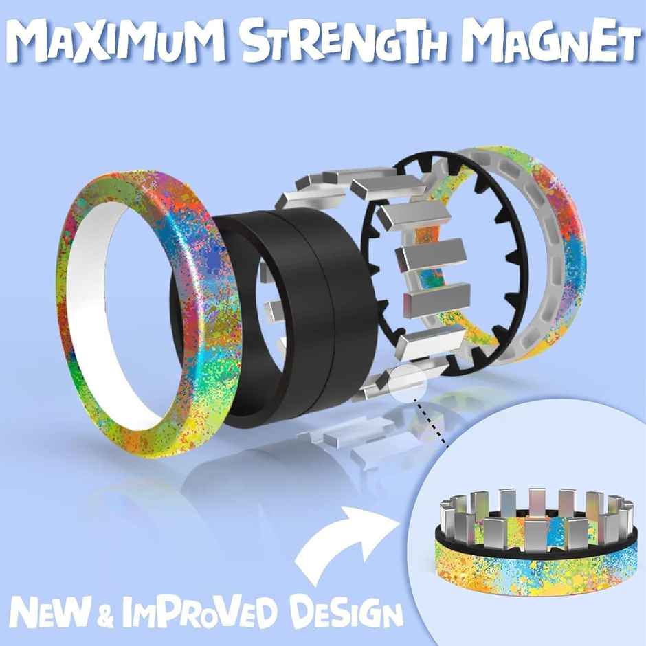 Kidology Magnetic Fidget Toy Ring Fidget Spinner Rings Toy ADHD Therapy Toys Fidget Spinner