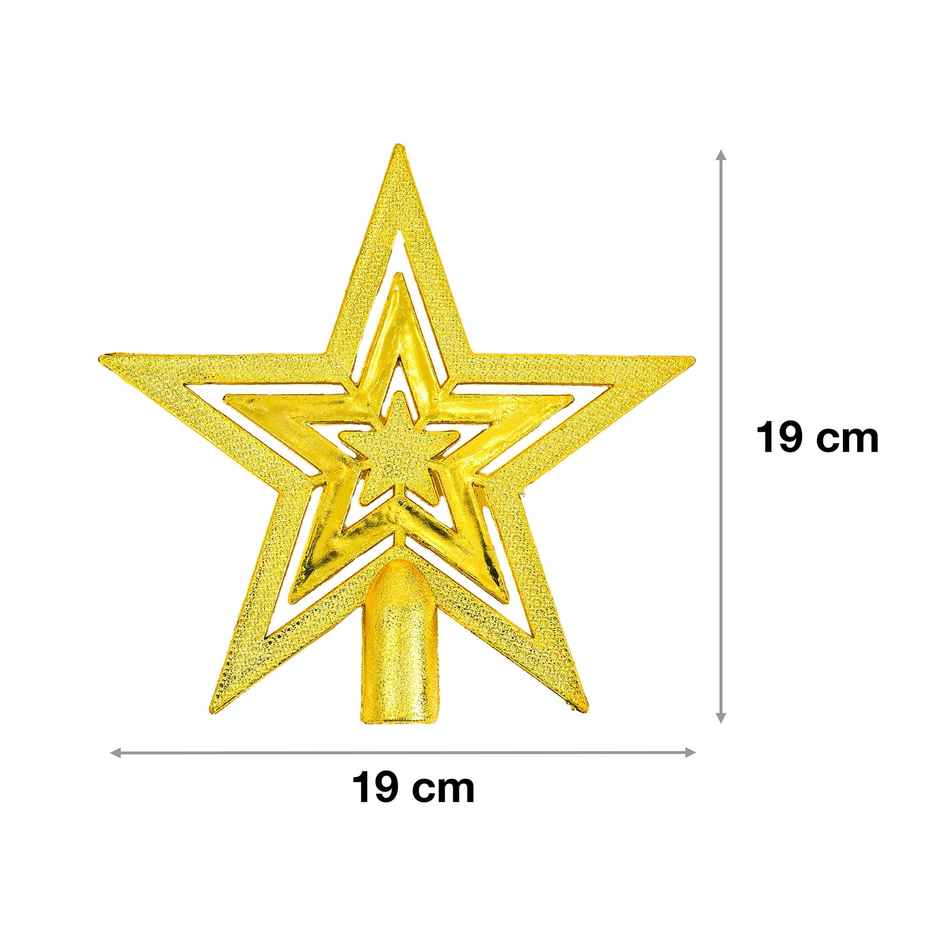 Christmas Tree Top Decorative Star | Golden | Sparkling Tree Topper | Picfest