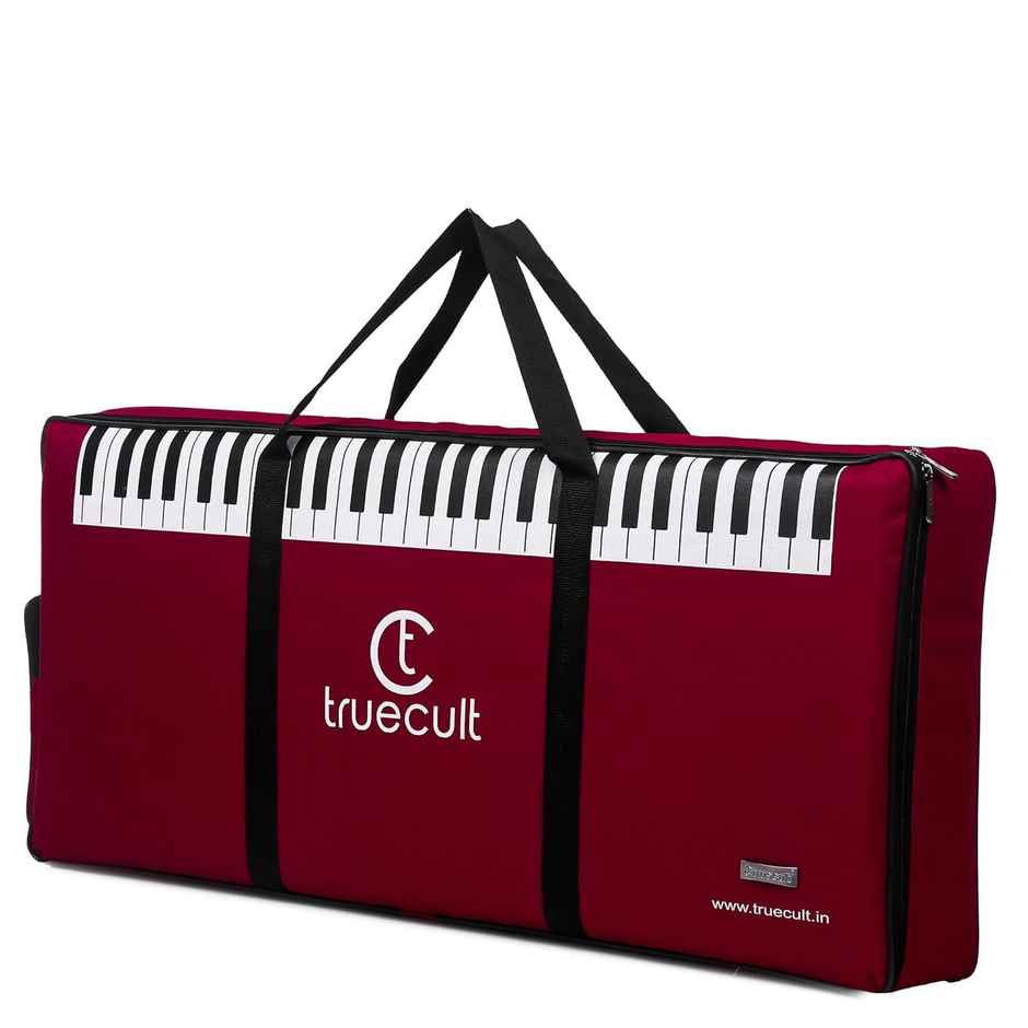 True Cult Kbr-01 Nylon Portable, Red Keyboard Gig Bag/Cover For 61-Keys Yamaha Or Casio Keyboard