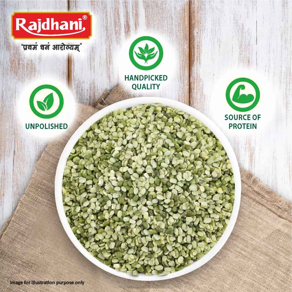 Rajdhani Unpolished Green Moong Dal Chilka