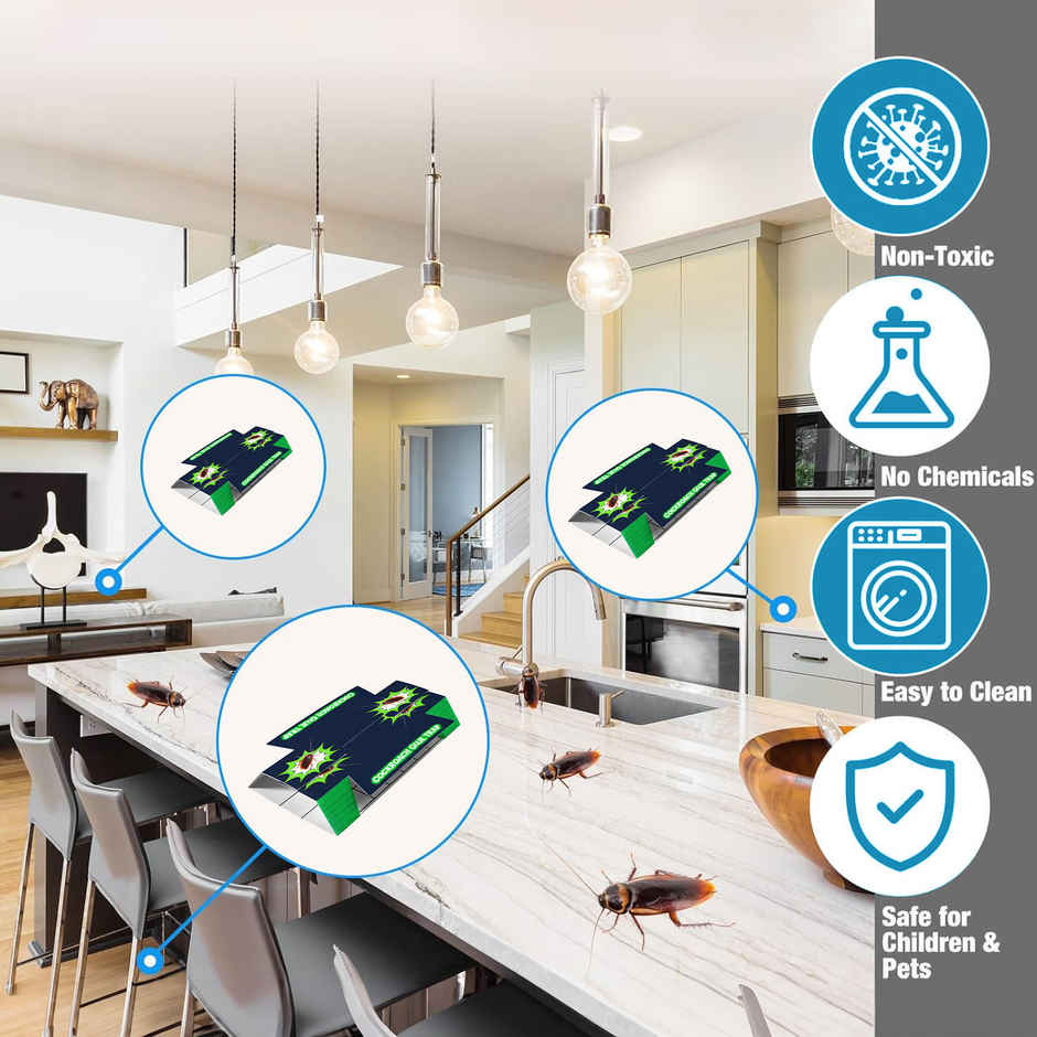 Lifekrafts Cockroach Sticky Glue Traps | Dark Blue & Green Color