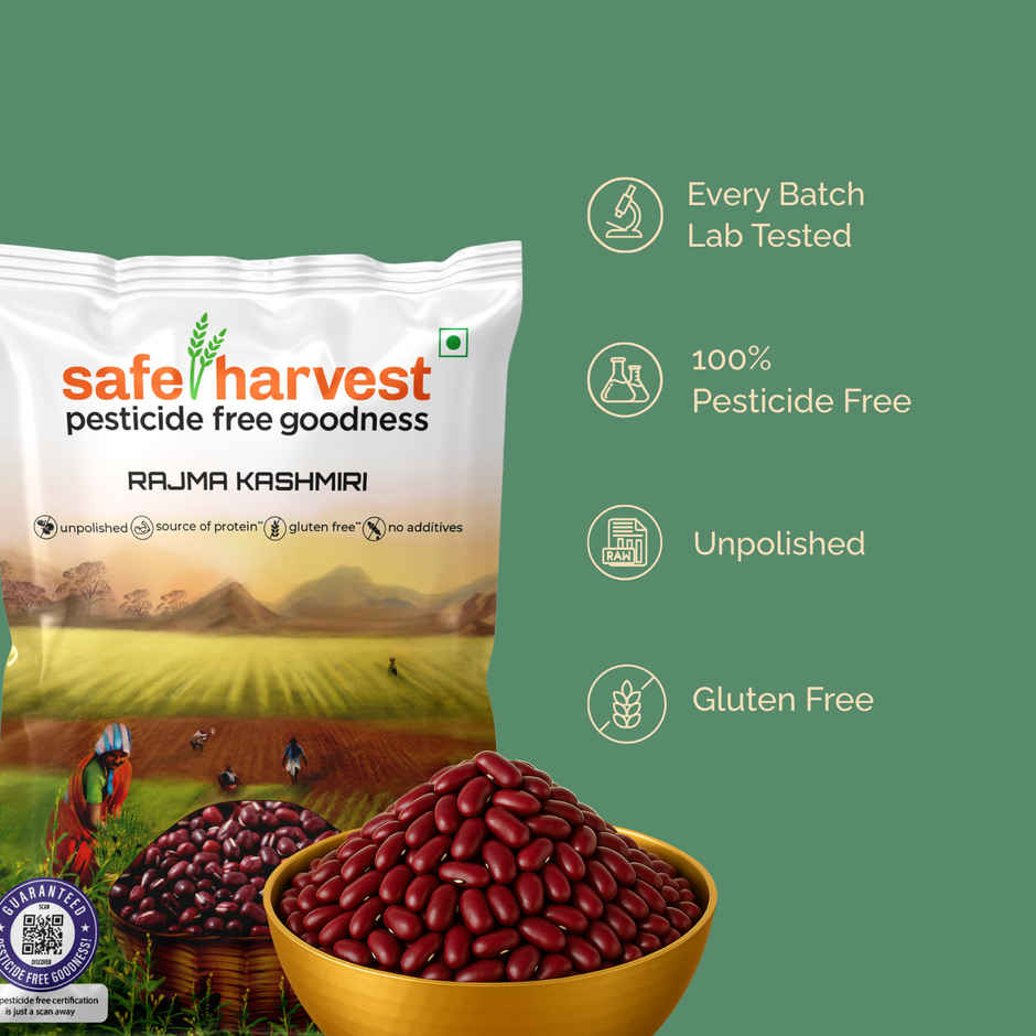 Safe Harvest Pesticide-Free Rajma Kashmiri | Natural and Healthy | No Artificial Flavours