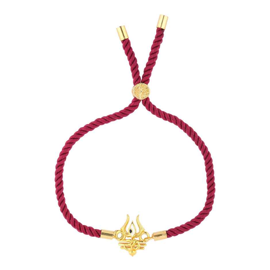 Gold Shiva Rakhi for Brother | Bracelet Adjustable | Pack of 1 | Voylla