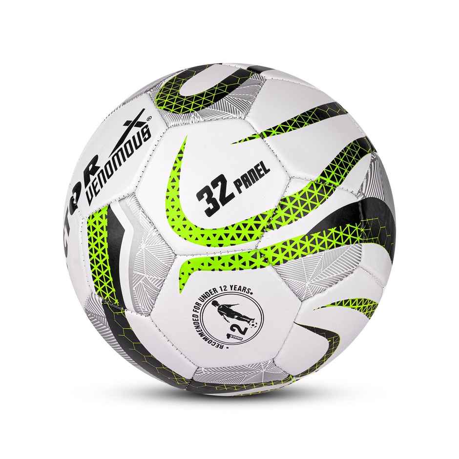 Vector X Venomous Machine Stitched Football | With Pump & Pin | Green-Black | Size - 5