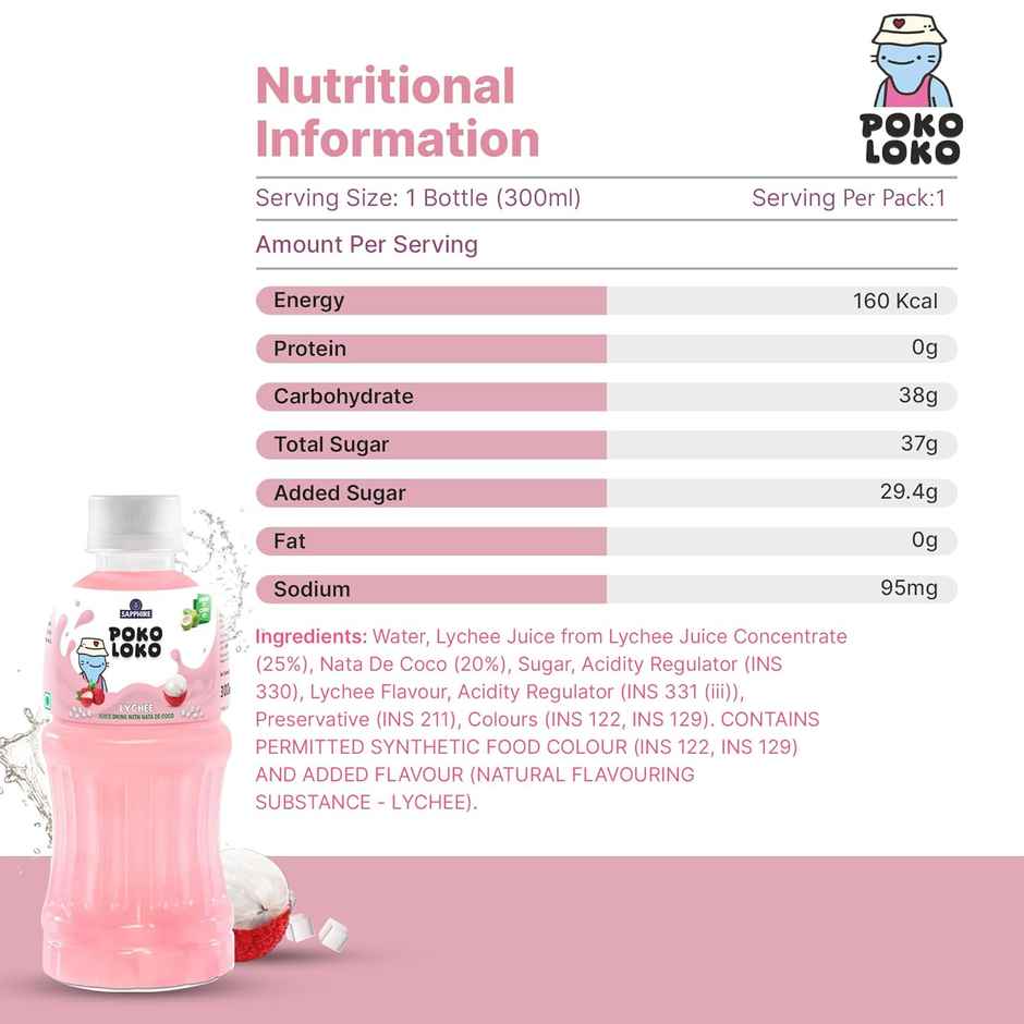 Sapphire Poko Loko Lychee Nata Drink