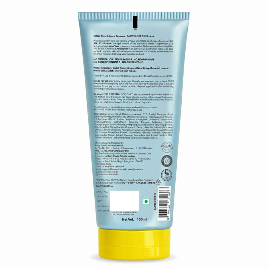 Wow Skin Science SPF 55 PA++++ Sunscreen Gel