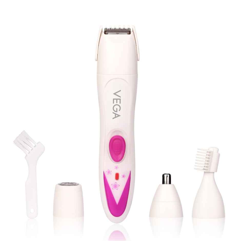 VEGA 4-In-1 Trimmer For Women, Suitable For Trimming Eyebrows,Nose Face & Bikini Area(Vhbt-03)White