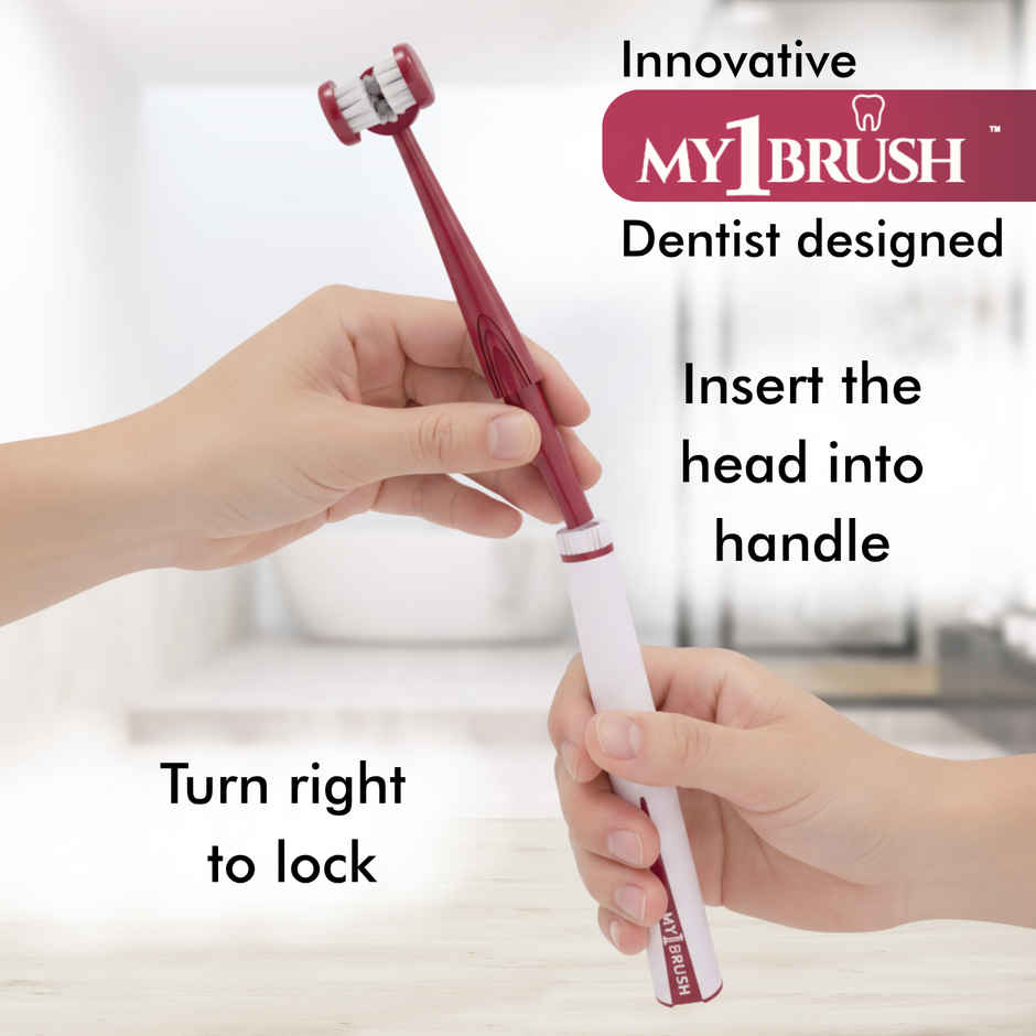 My Orl-Care My1Brush 3-Sided Soft Bristle Toothbrush for Adults