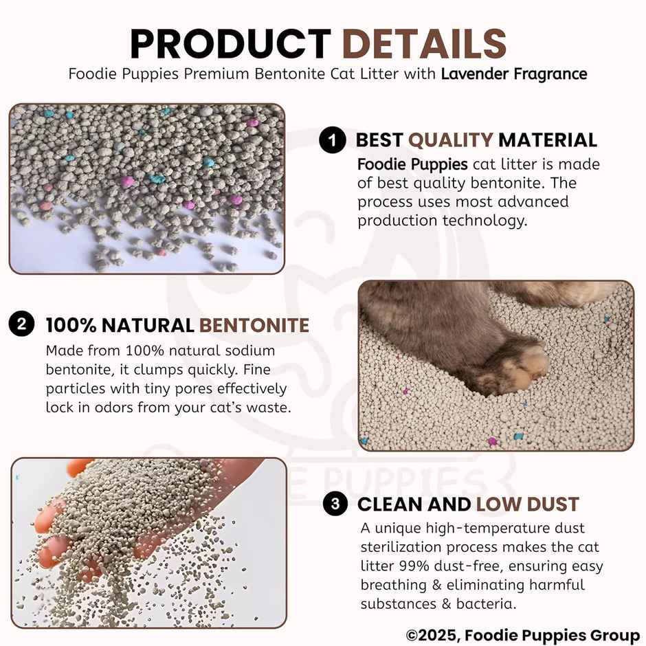 Foodie Puppies Cat Litter Sand with Lavender Fragrance for Cats and Kittens