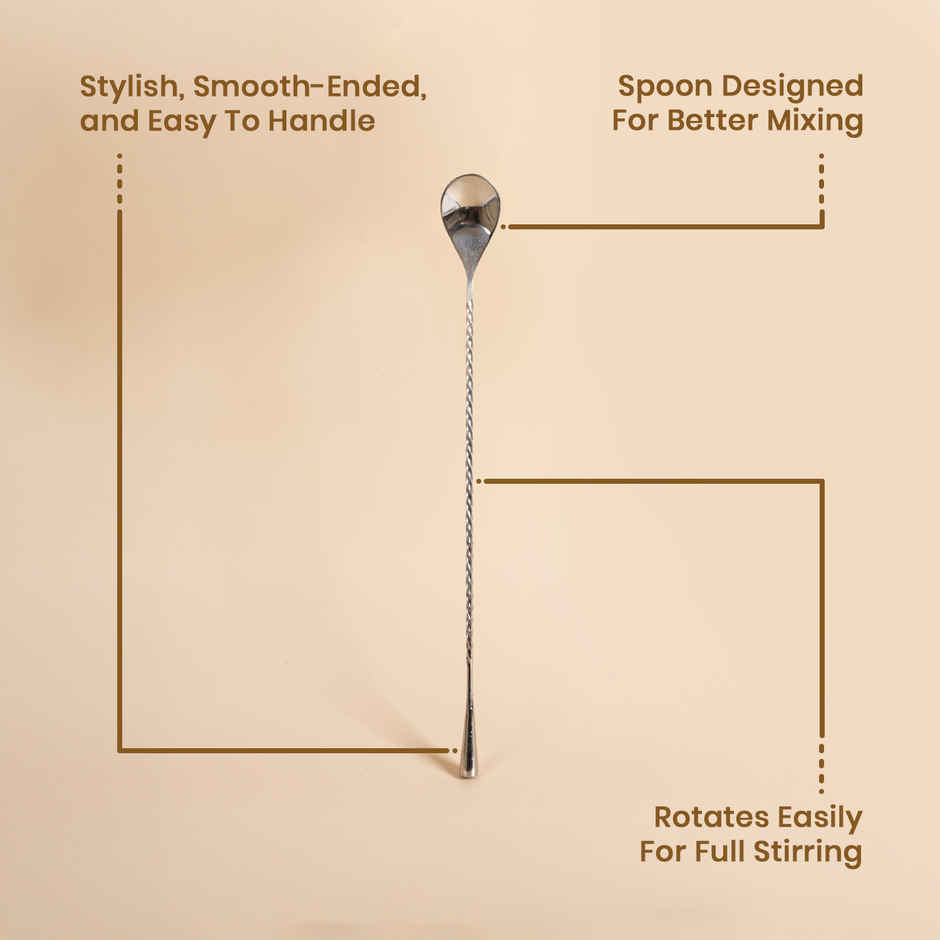 Stainless Steel Teardrop Twisted Bar Spoon | 12 Inches | Pichai