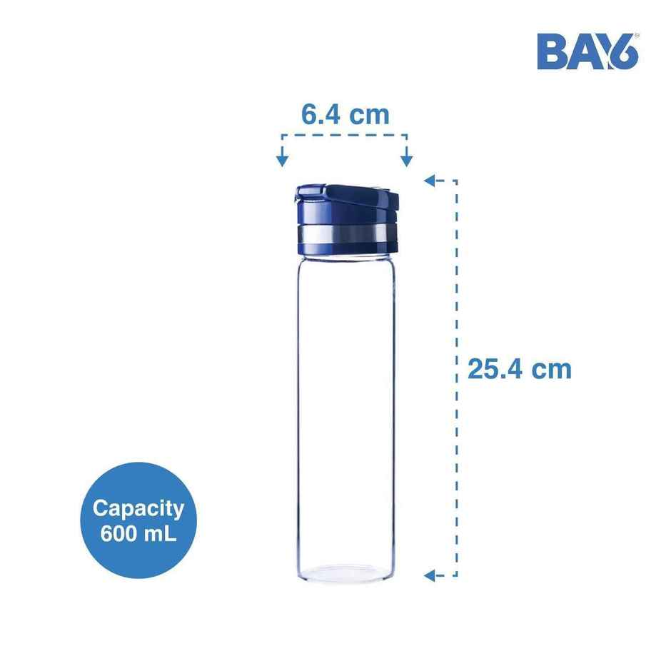 BAY6 Premium Imported Borosilicate Glass Bottle | 600 ml