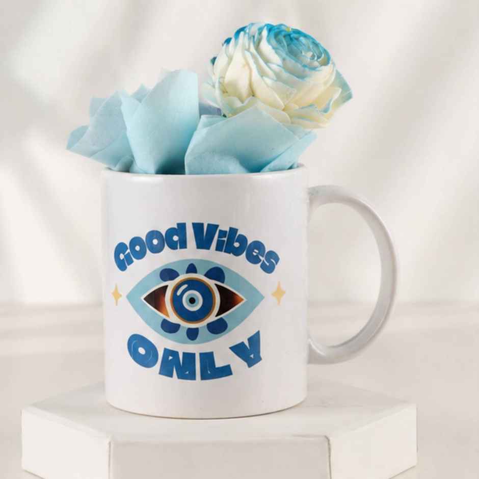 FNP Rakhi Good Vibes Mug & Chocolate Gift Hamper