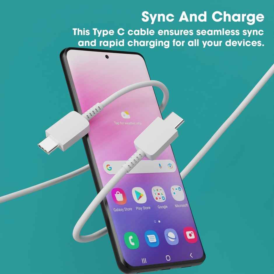 Ailkin C to C Cable for Samsung Galaxy & Type C Devices |1M| White