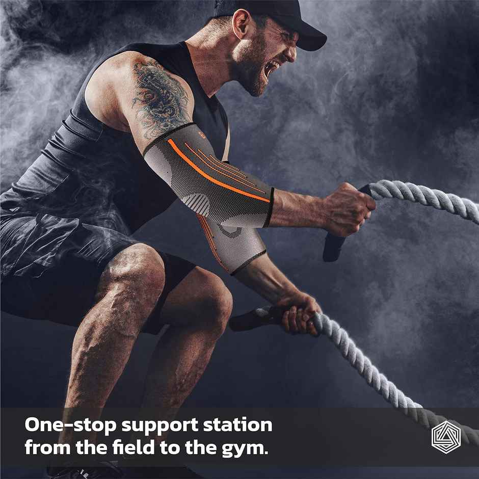 Boldfit Elbow Support For Gym Elbow Band For Pain Relief Gray Medium