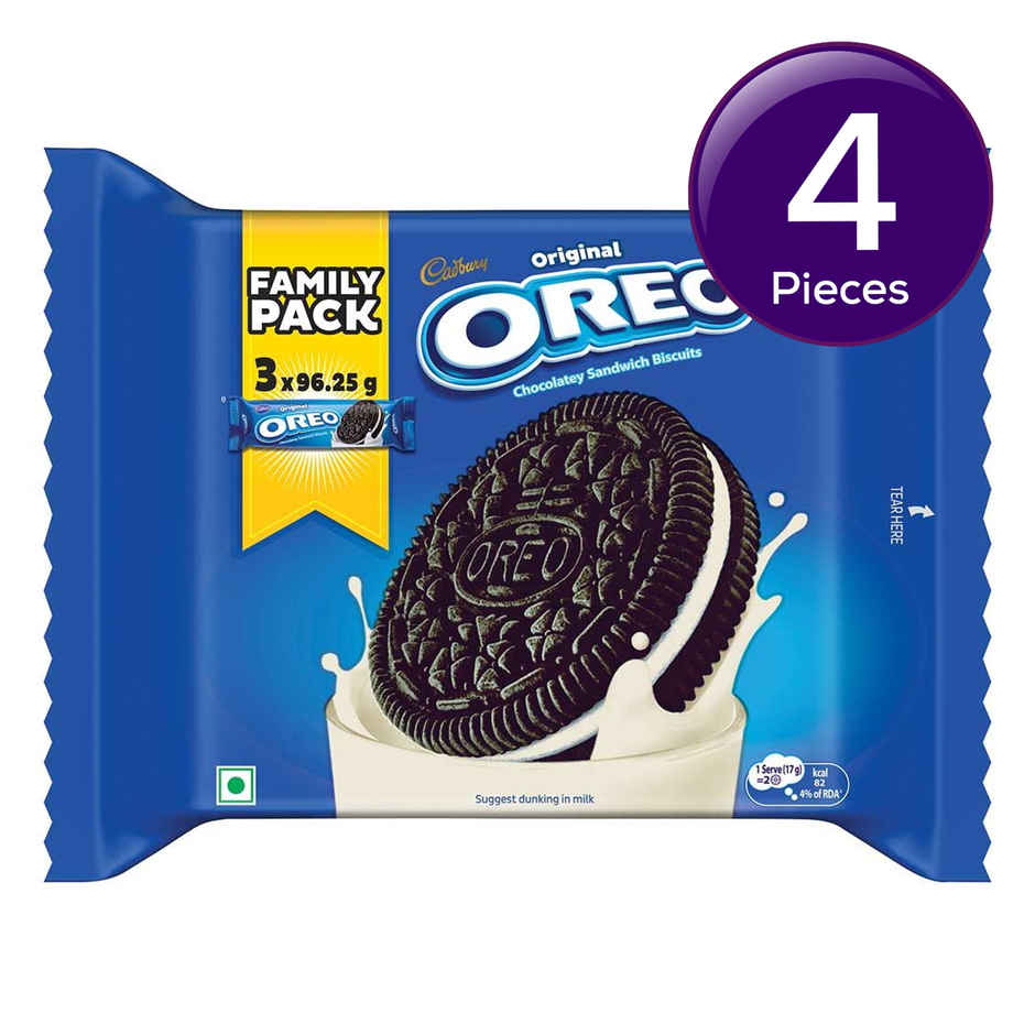 Oreo by Cadbury Vanilla Cream Sandwich Biscuits | Artificial Flavour-free Combo