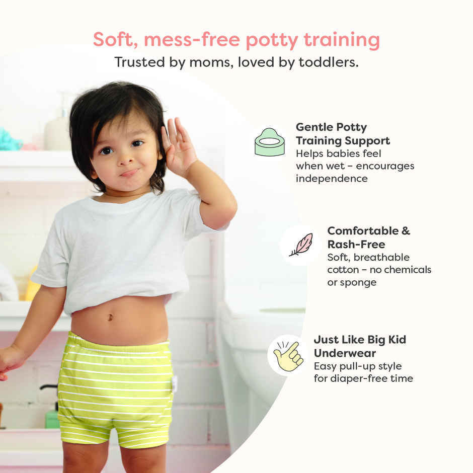 SuperBottoms Potty Training Padded Underwear | with Dry Feel Layer | 1-2 Y